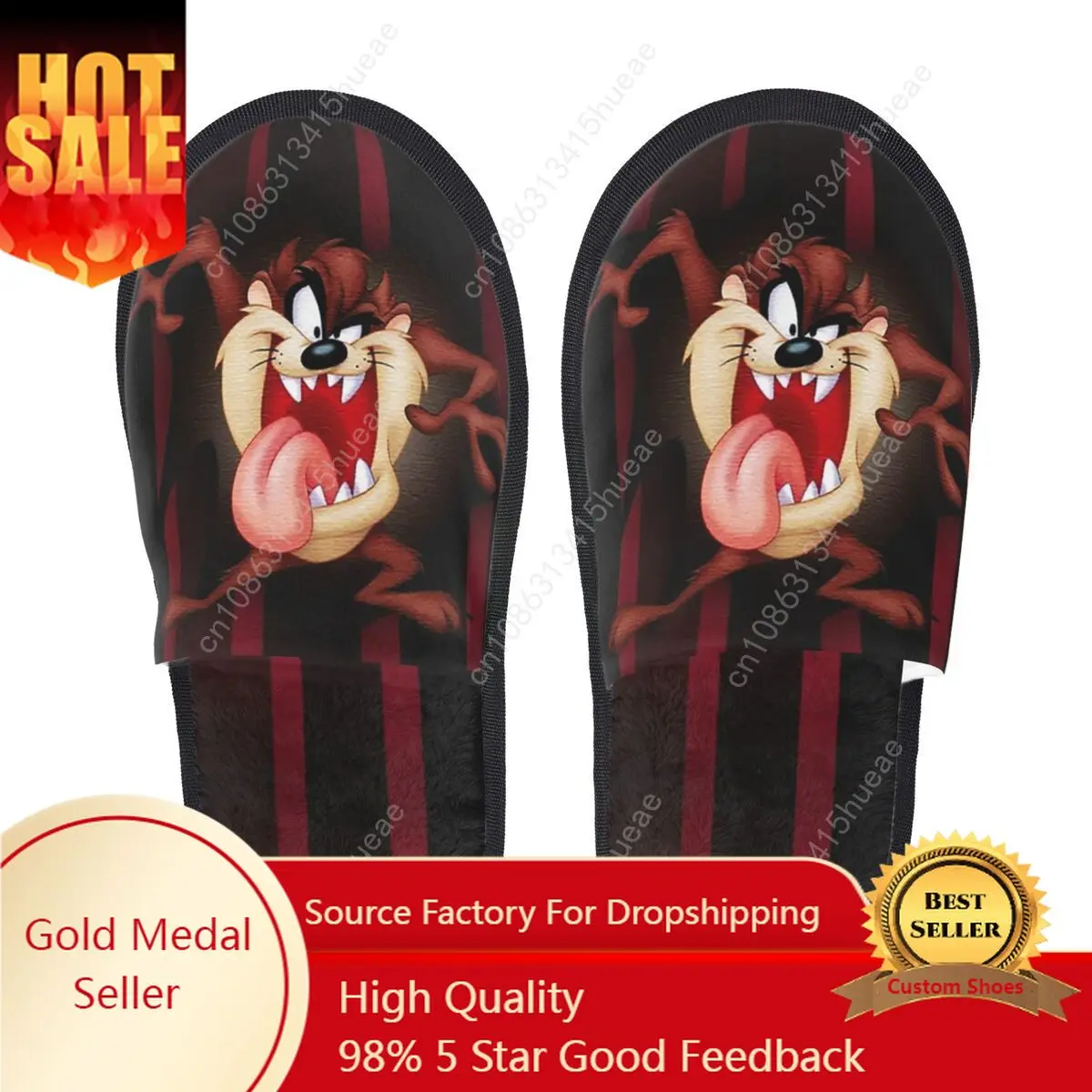 

Tasmanian Devil Comfort Scuff Memory Foam Slippers Women Taz Cartoon Hotel House Shoes