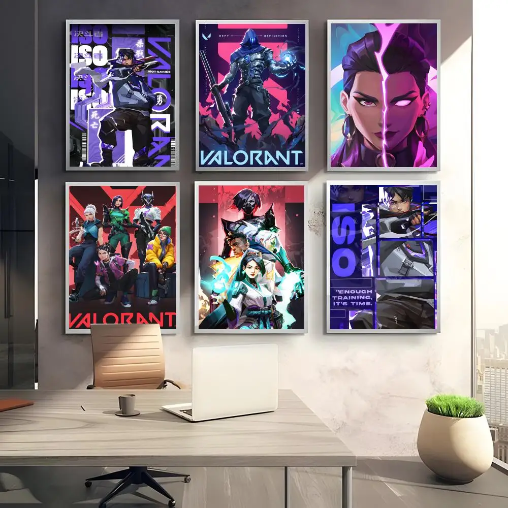 V-Valorant Riot Game Poster HD art sticky wall waterproof home bedroom bar aesthetic decoration