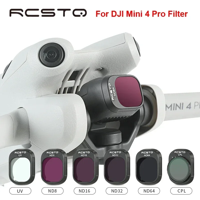 Filtros de lente rcstq para dji mini 4 pro uv cpl nd8/nd16/nd32 nd64 densidade neutra/nd pl conjunto de filtro drone fotografia acessório