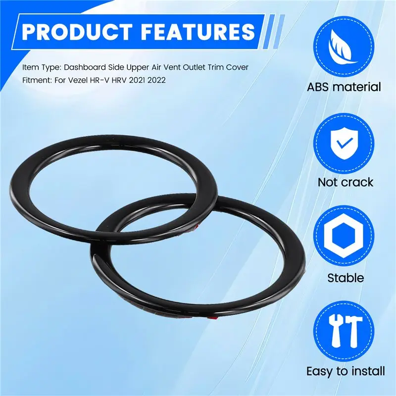 Car Dashboard Side Upper Air Vent Housing Outlet Frame Cover Trim For Honda Vezel HR-V HRV 2021 2022
