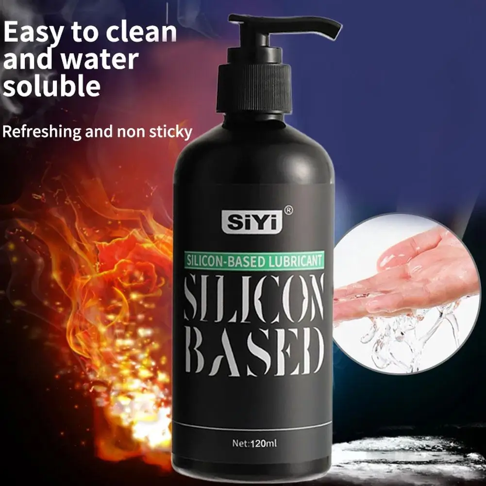 Lubricante a base de silicona de 120Ml con bomba de prensa, lubricante Anal fibroso de larga duración para sexo intenso, adecuado para baño y bajo el agua