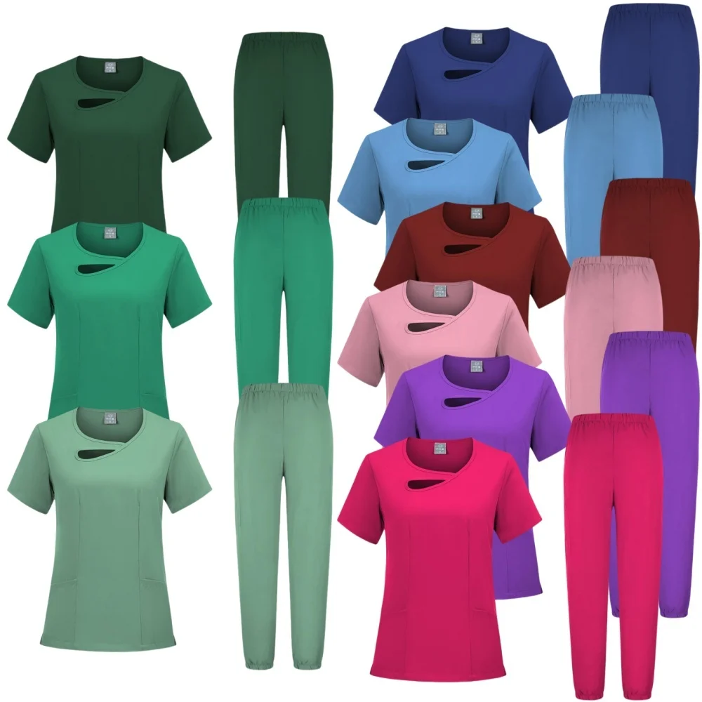 

New Fashionable Scrub Designs Women Jogger Clinic Nurse Medical Nursing Scrubs Sets Hospital Uniforms