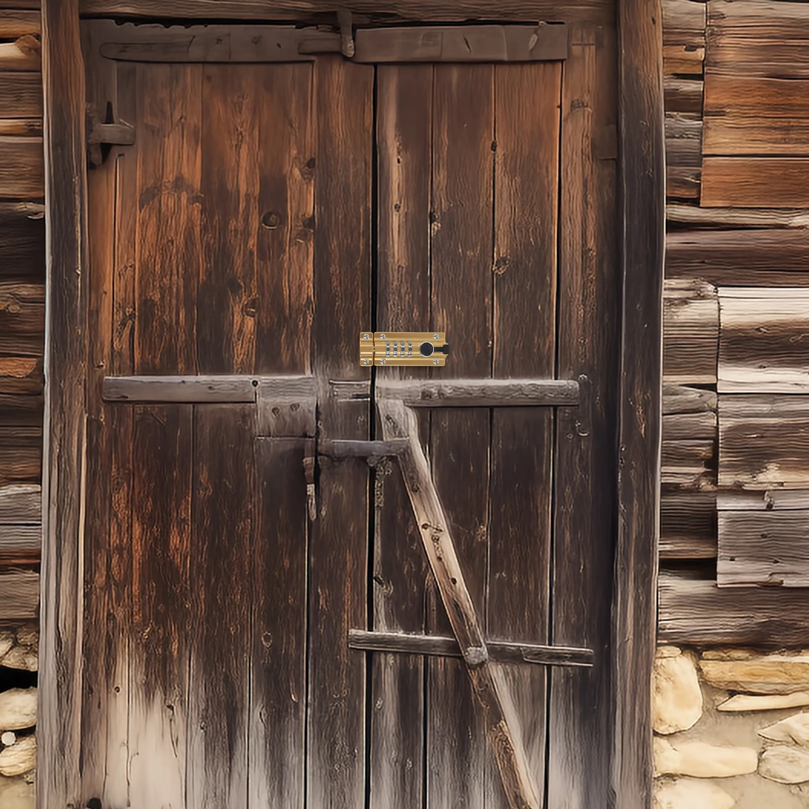 

Password Door Latch Gold Screws Barn Slide Bolt Lock French Gate Hardware Outdoor Fence Wooden Sturdy Combination