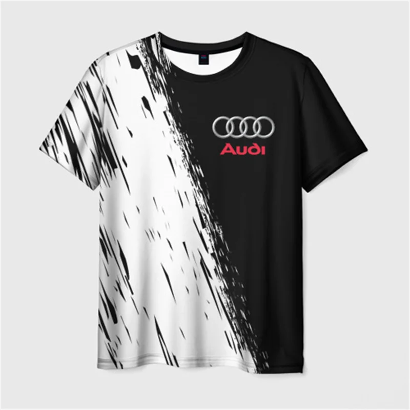 New Audi Racing T-shirt Audi RS Logo 3D Printed Men's T-shirt Oversized Fashion Short Sleeve Outdoor Sports Quick-drying T-shirt image 4