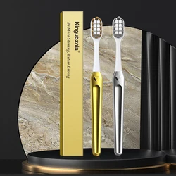 Kingubznis Luxury Toothbrush Gold Silver Tooth Brush Adult Dental Brushes Middle Hard Bristles Elegance Shining Toothbrushes