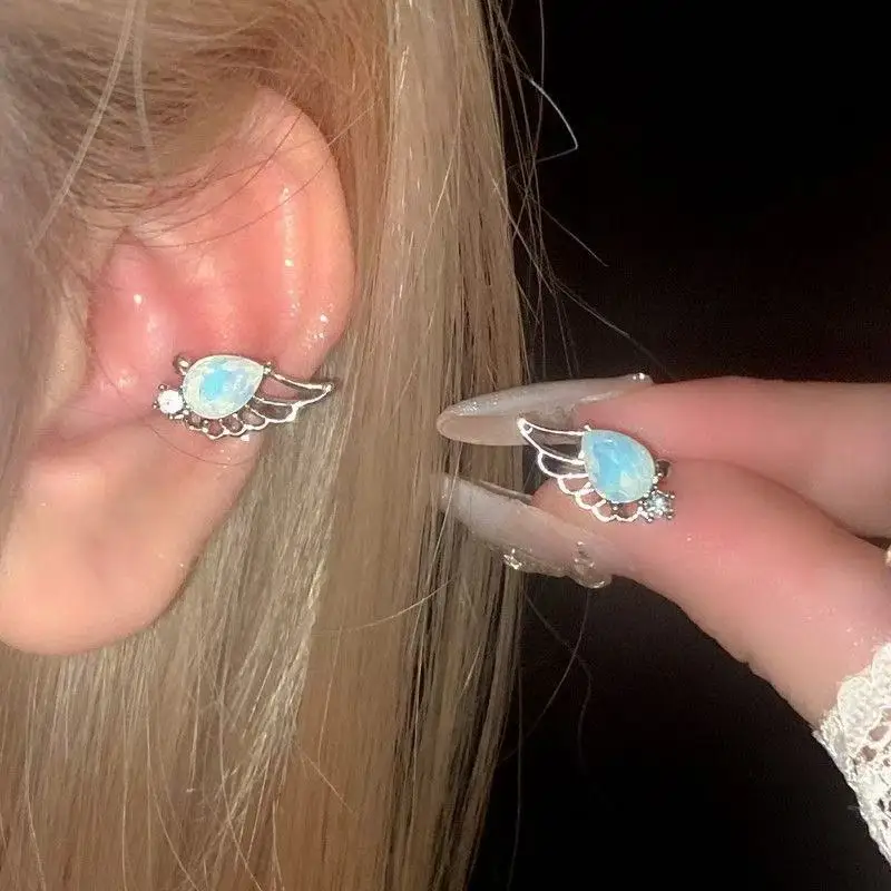 

Y2K Angel Crystal Wing Clip Earrings for Women Without Pierced Ears Luxurious Exquisite Sweet Romantic Elegant Fashion Jewelry
