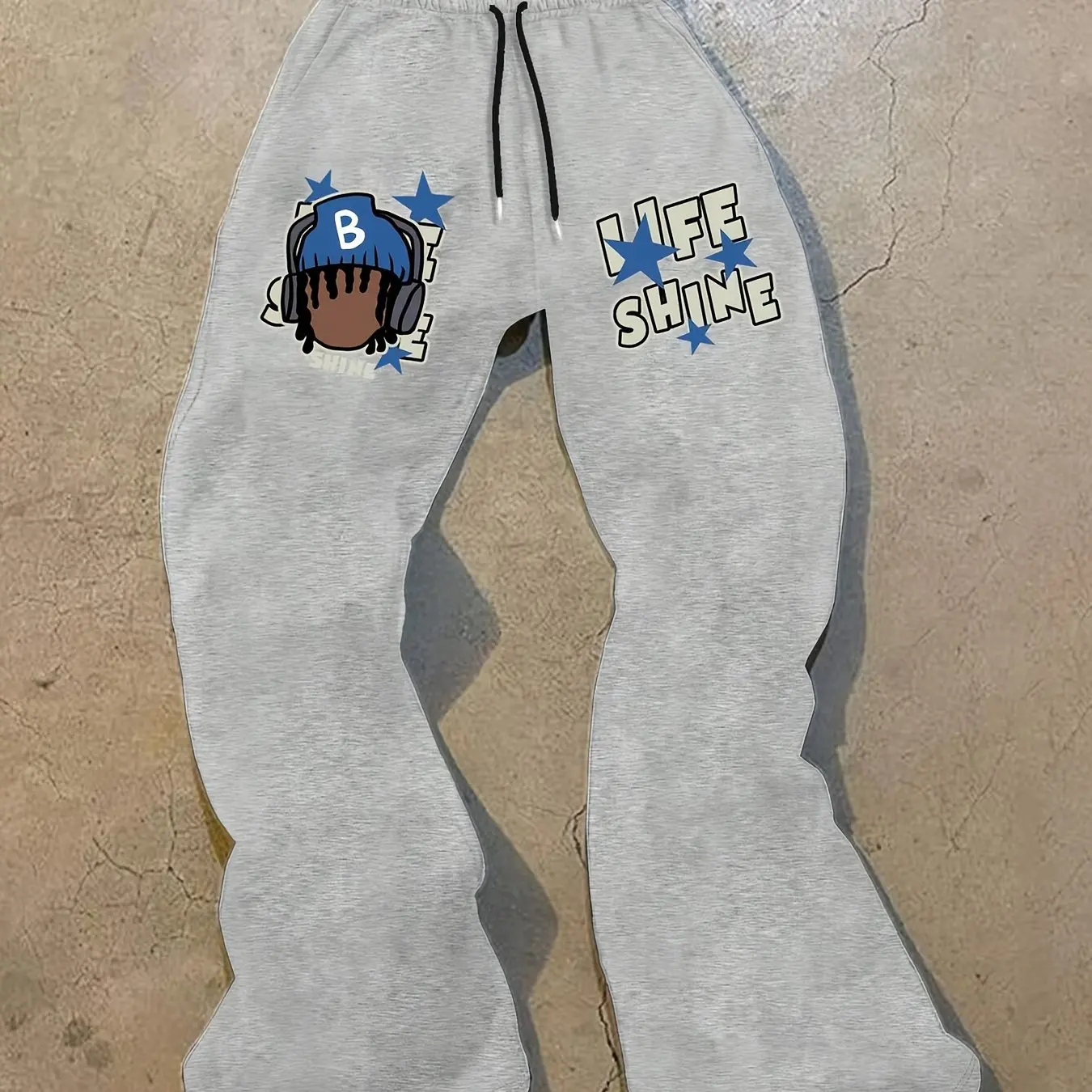 

Мужские свободные широкие спортивные брюки с принтом Cartoon Avatar LIFE SHINE, мягкие, оверсайз, в уличном стиле, для джоггинга