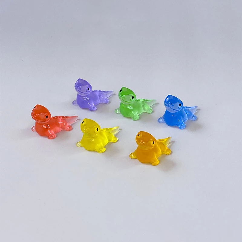 10Pcs Kawaii Luminous Lizard Cabrite Resin Charms Cartoon Animal Decoration Ornaments DIY Home Decoration Biżuteria Akcesoria