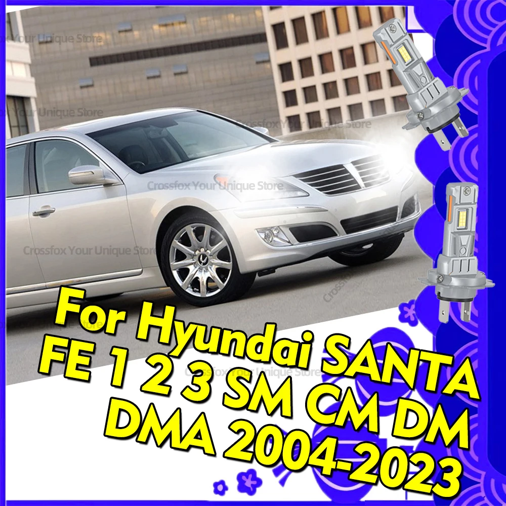 

2/4x Wireless 3570 CSP Headlights 30000LM For Hyundai SANTA FE 1 2 3 SM CM DM DMA 2004-2023 High Low Beam 6000K LED H7 Plug&Play