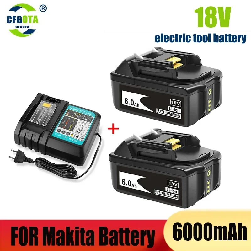 

100% BL1860 Rechargeable Battery 18V 6000mAh Lithium ion for Makita 18v Battery BL1840 BL1850 BL1830 BL1860B LXT 400+Charger