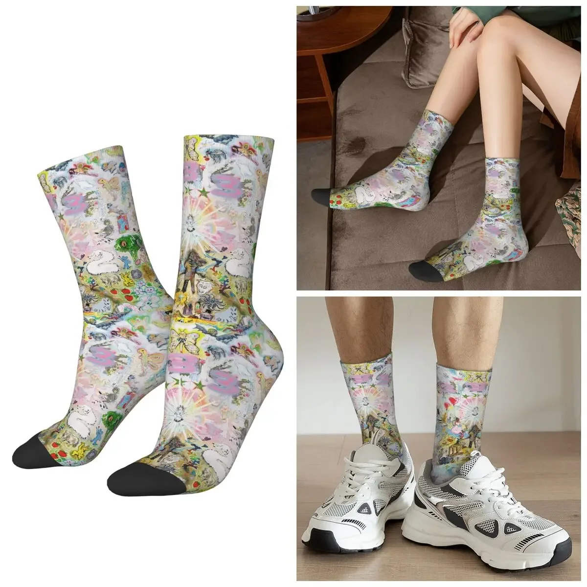 

Носки All Seasons Drain Gang Bladee 333 Album Cov, носки в стиле Харадзюку, повседневные носки для мужчин и женщин, подарки на День святого Валентина