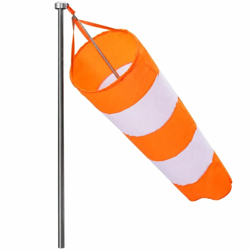 Thickened Fabric Wind Direction Indicator with Reflective Belt Waterproof Wind Measurement Sock Heavy Duty Orange