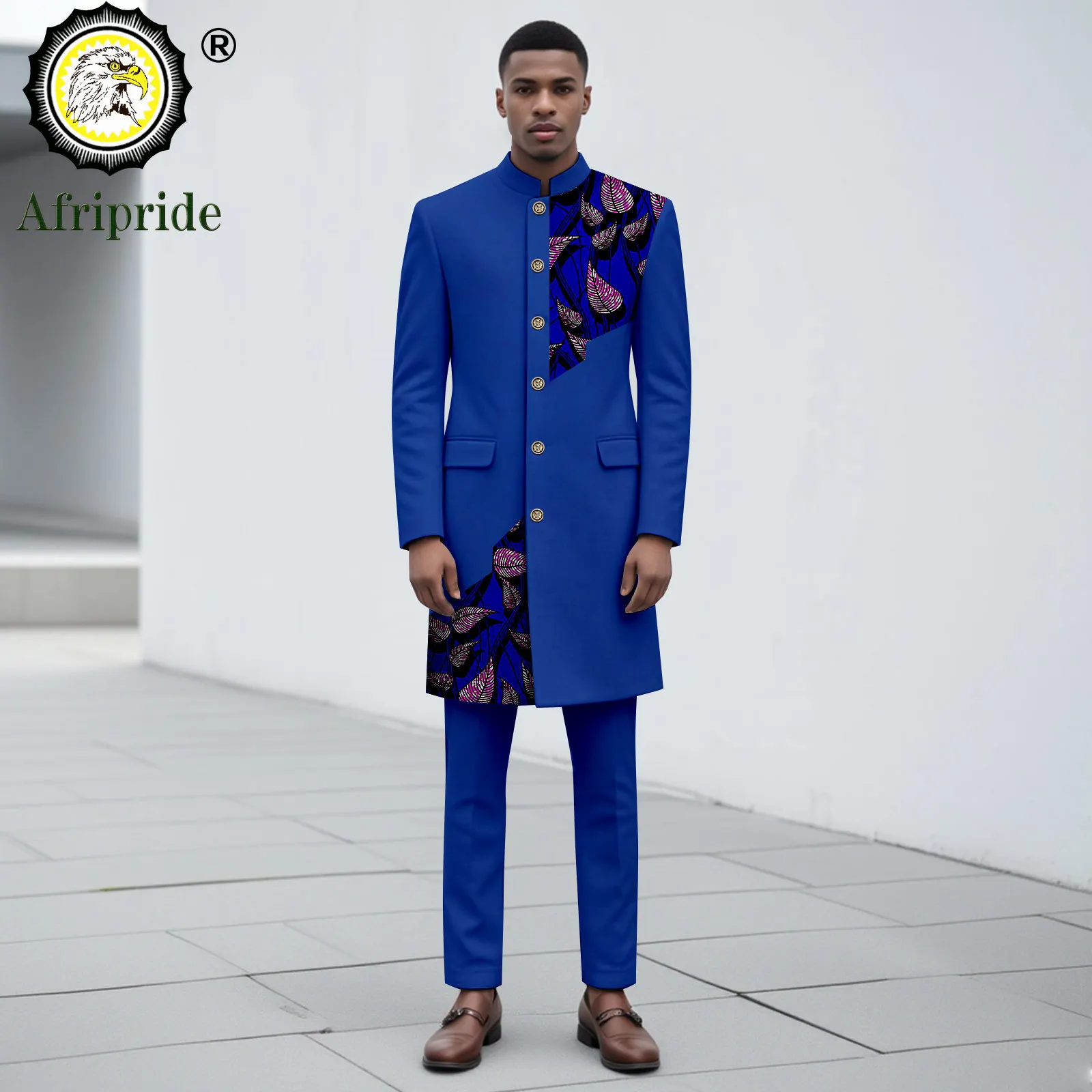 Men`s Suit Plus Size Embroidery Single Breasted Print Blazer and Pants 2 Piece Set African Clothes for Wedding Evening 2516083