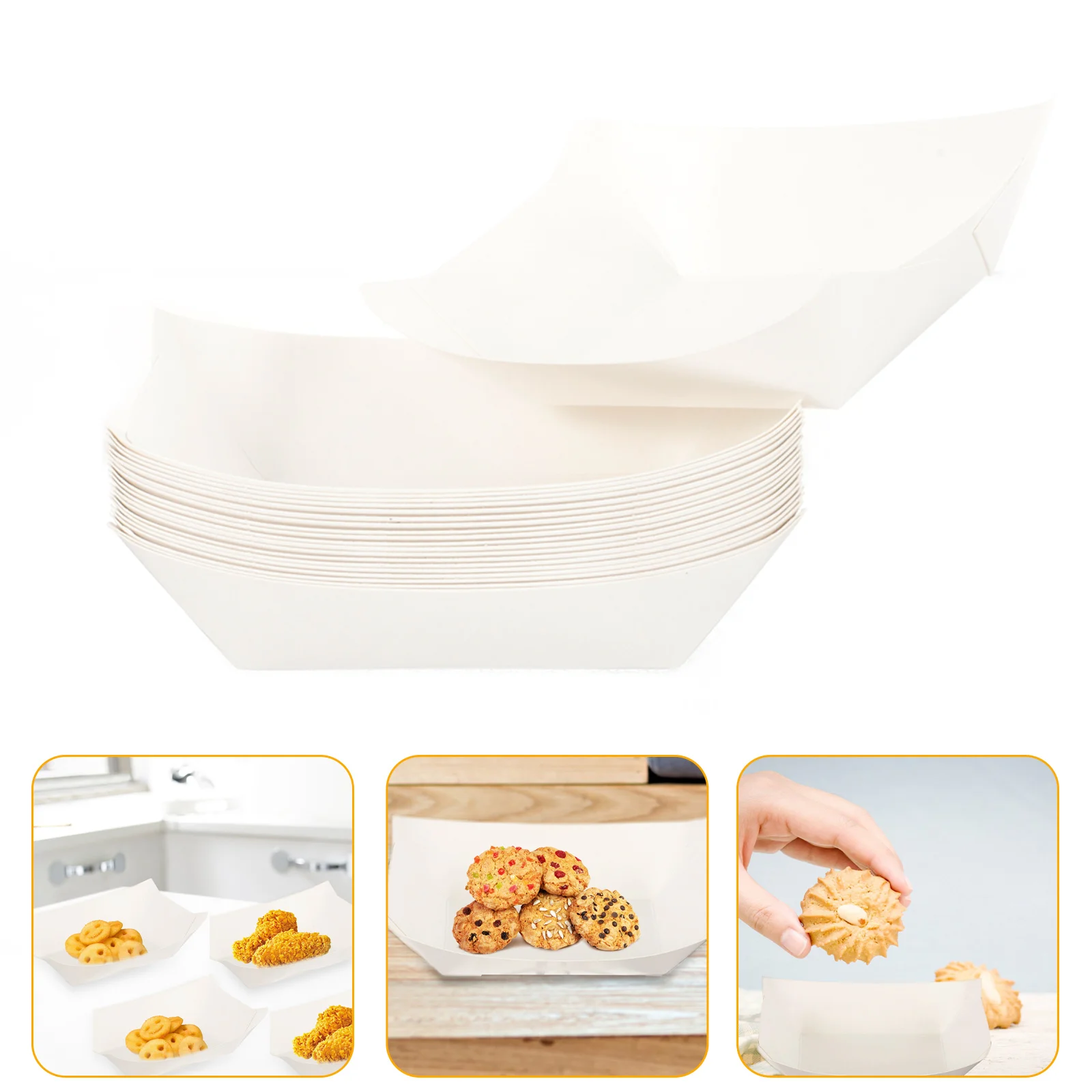 20 Pcs Paper Snack Container French Fries Takeout Fried Chicken Case Containers Food Snacks