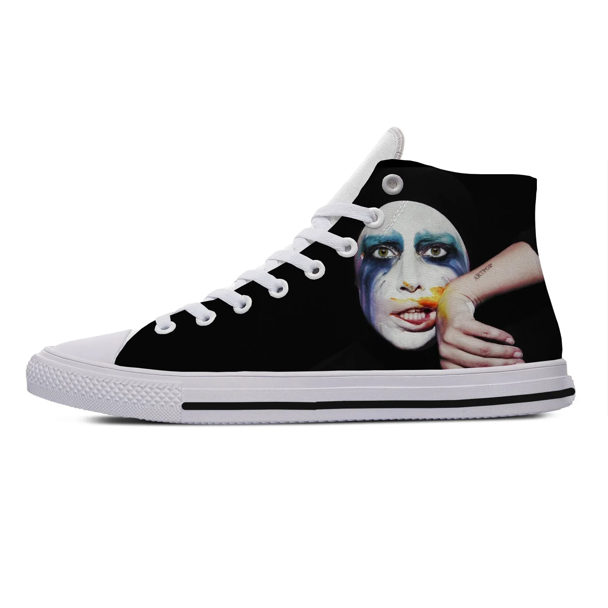 

Hot Cool New Men Women Fashion Shoes Lady Gaga Lightweight Leisure Board Shoes Summer Comfortable High Help Classic Canvas Shoes