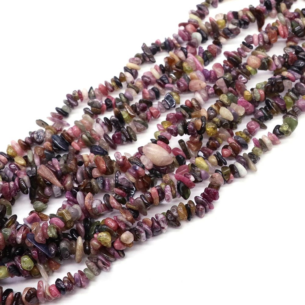 Irregular Natural Color Tourmaline Stone Gravel Chips Drilled Holes Bead For Jewelry Making DIY Necklace Bracelet Accessory Gift view 4