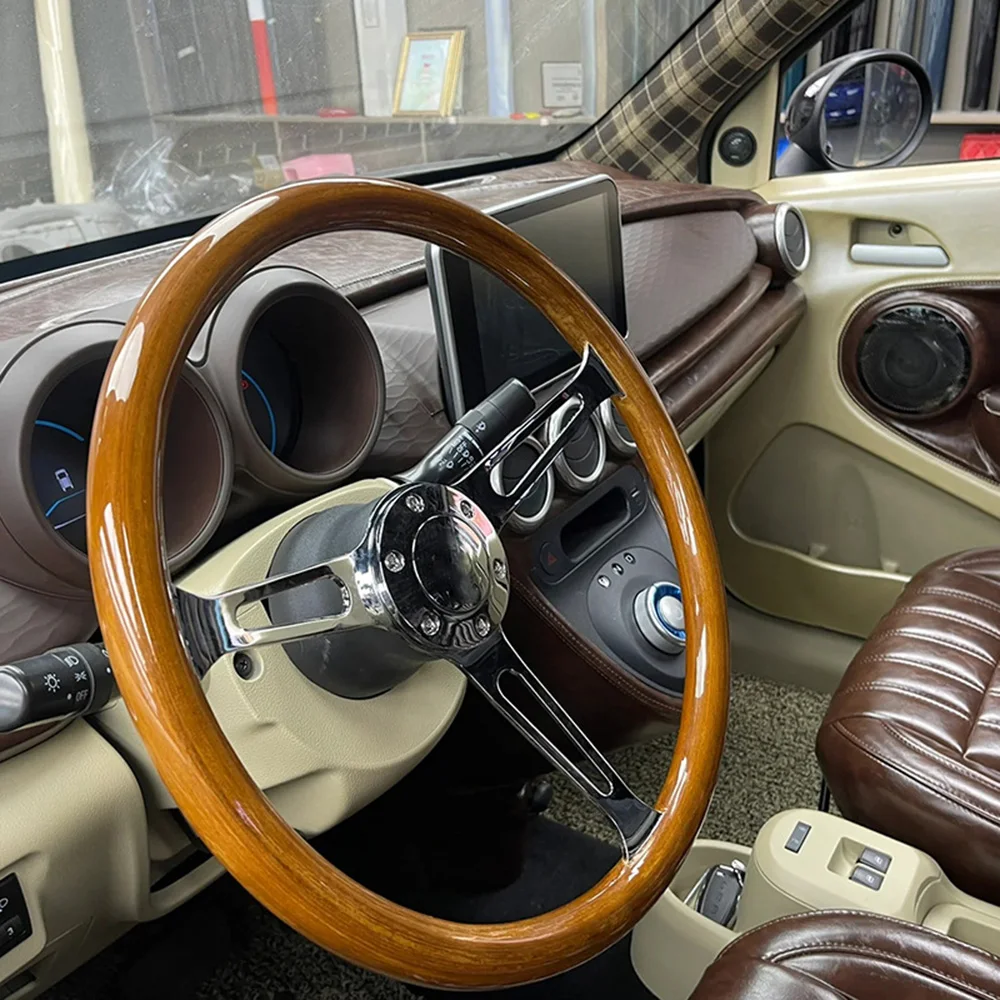 Solid Wood Retro Racing 15 Inch Universal Steering Wheel Sports Modification Automobile Steering Wheel Car Accessories