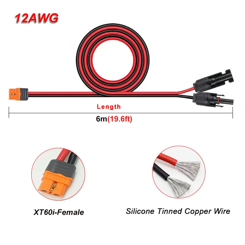 2m 1,5m Solarpanel-Kabel XT60i für Ecoflow RIVER 2