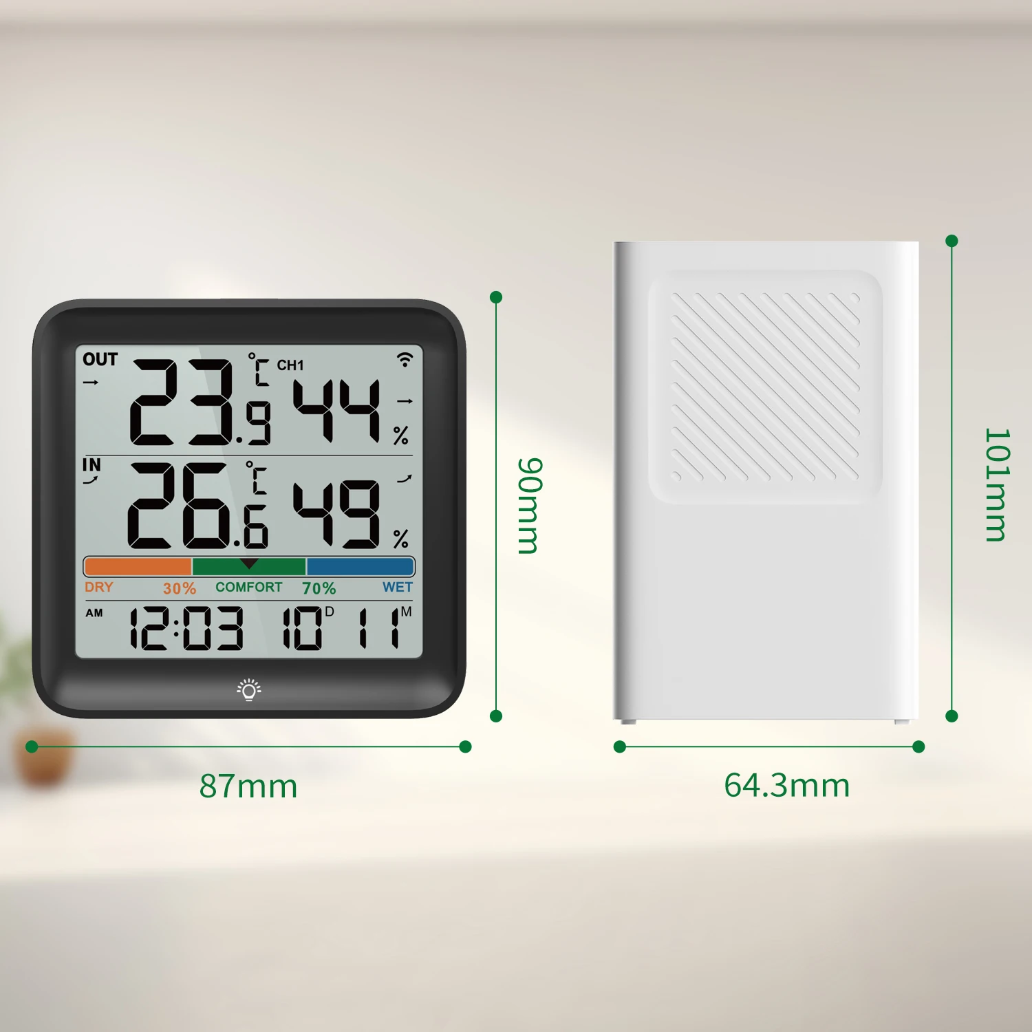 LCD ميزان الحرارة الرقمي الرطوبة المنزل داخلي درجة الحرارة مقياس الرطوبة الاستشعار قياس توقعات الطقس درجة الحرارة Monit