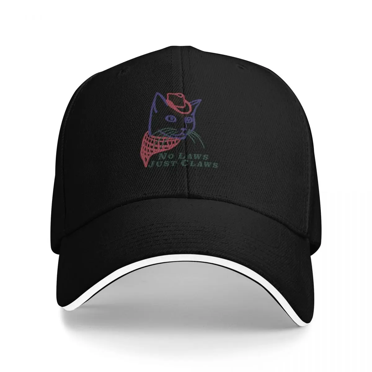 Kitty Bandit, No Laws Just Claws (Light Apparel) Baseball Cap Fishing cap tea Hat Streetwear Women's Golf Wear Men's