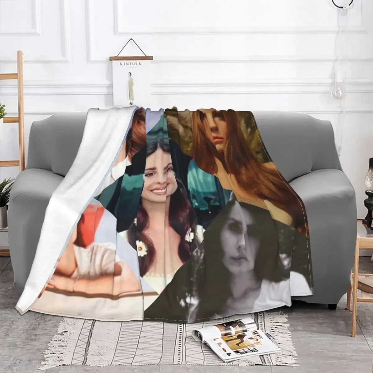 

Lana Del Rey Baby Blankets Plaid Sofa Cover Flannel Spring/Autumn Retro Collage Soft Throw for Bed Office Bedding Throws