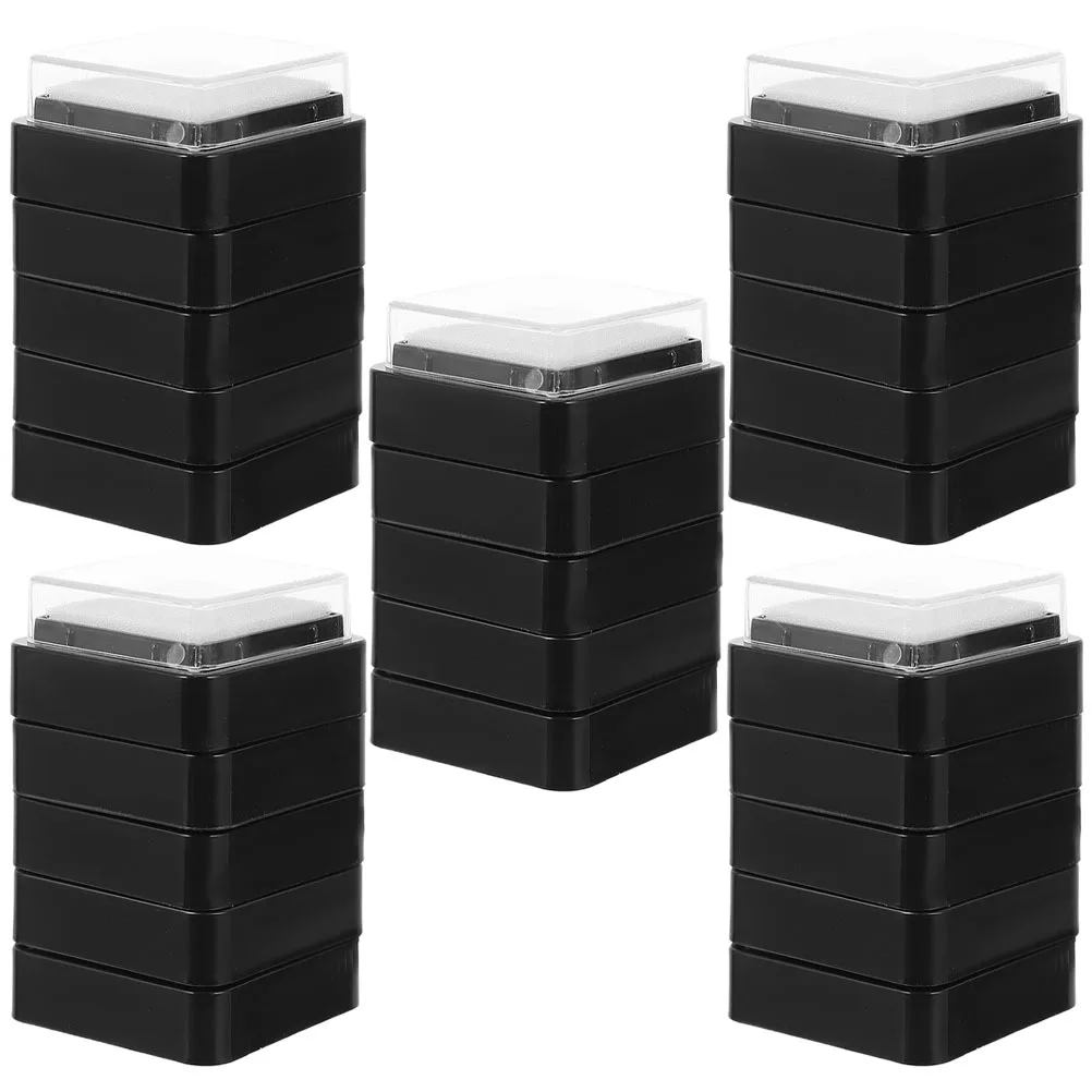 25pcs Blank Ink Pads Square Diy Craft Stamp Pads For Scrapbooking Fabric Paper Card Making Reusable Finger Print Art Handprint