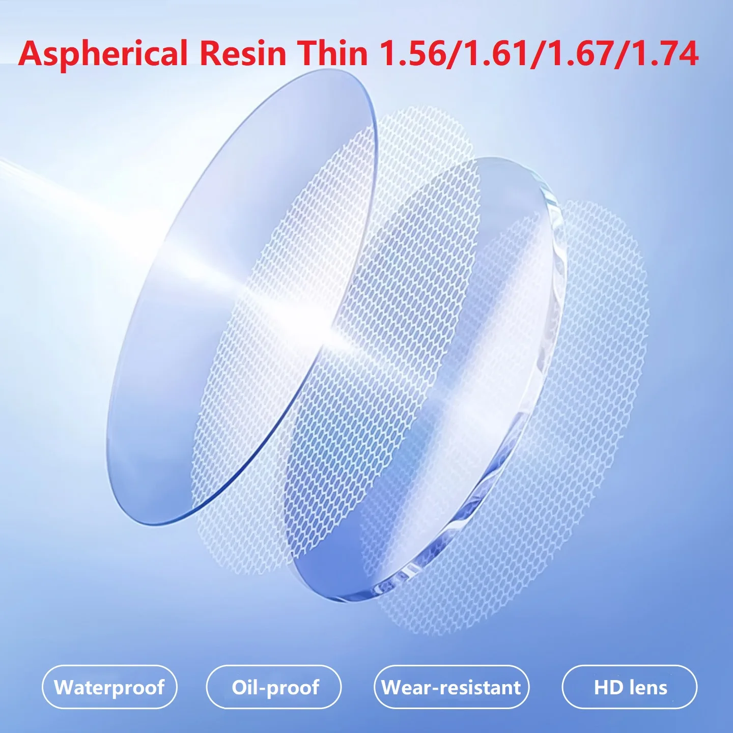 عدسة طبية مضادة للوهج نظارات للقيادة غير وهج 1.56/1.61/1.67/1.74 عدسات قصر النظر البصرية للرؤية الليلية فائقة القوة MR8 #5