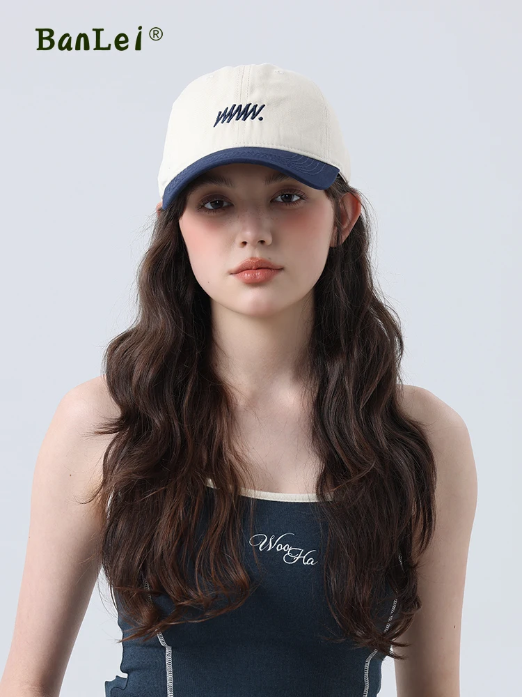 Hat Female alphabet embroidery soft top baseball cap Spring and summer niche face cap