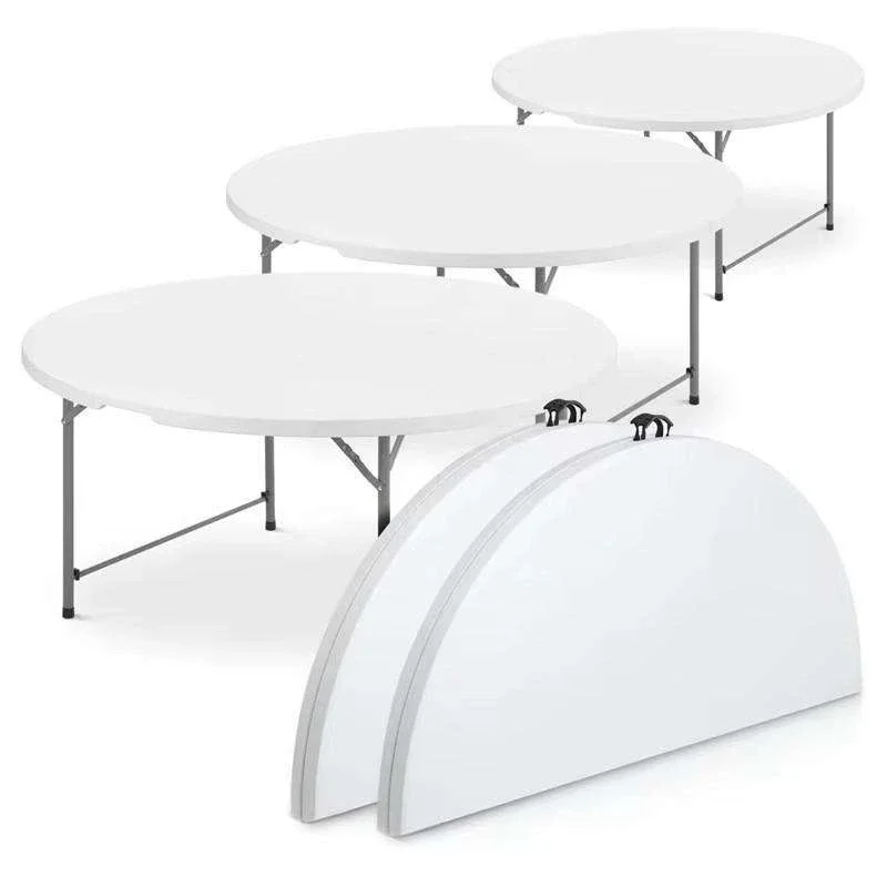 

Wholesale 60 Inch 5ft 10 People 150cm Wedding Banquet Folding Plastic Round Foldable Table for Events Party