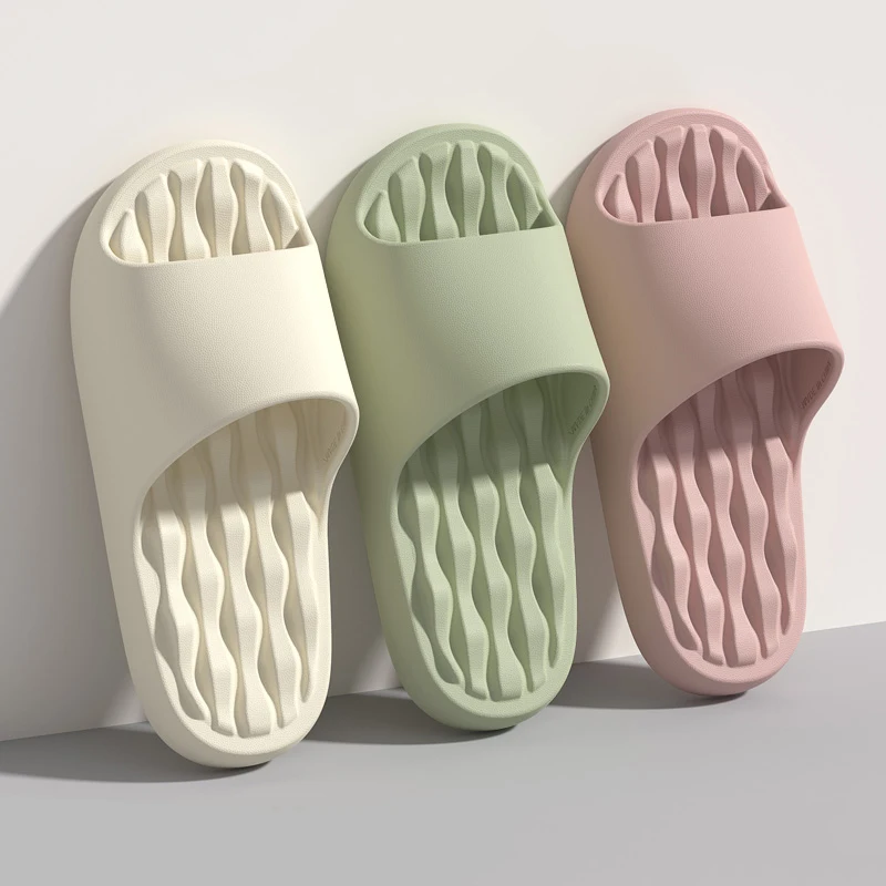 

2026 NEW Massage Slippers Women Indoor Bathroom Mute Non Slip Slides Woman Summer Soft Sole Platform Slippers Couple Shoes 36-45
