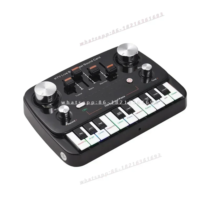 1pcs 5164 Live Sound Card Piano Shape Audio Recording Desktop Singing BT Wireless Lossless Transmission Plug And Play Voice Ch