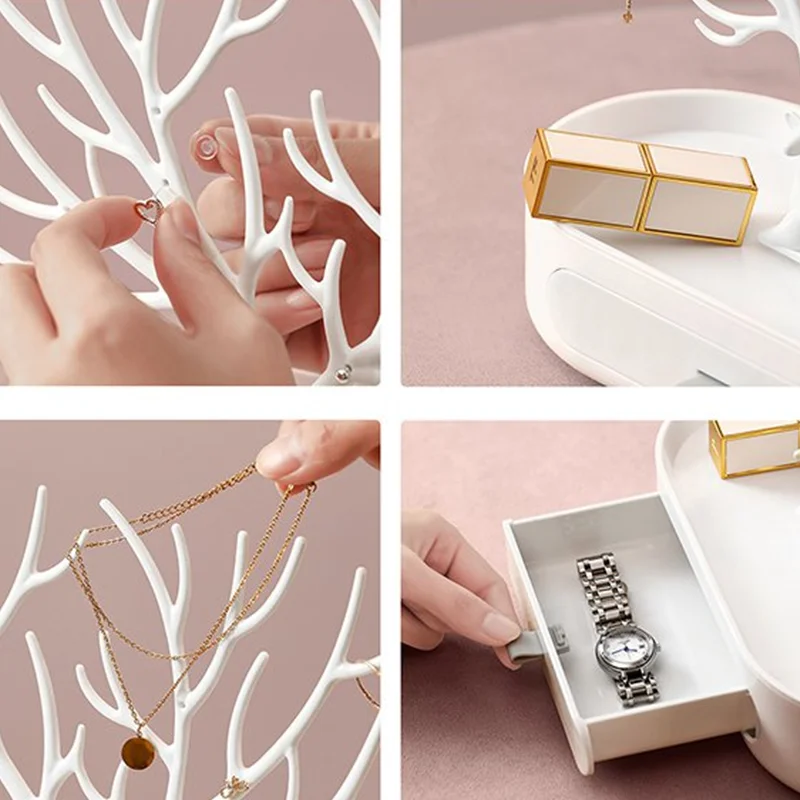 Jewelry Storage Rack Deer Jewelry Display Stand Earrings Necklaces Rings Bracelets Tray Tree Storage Shopwindow Racks Organizer