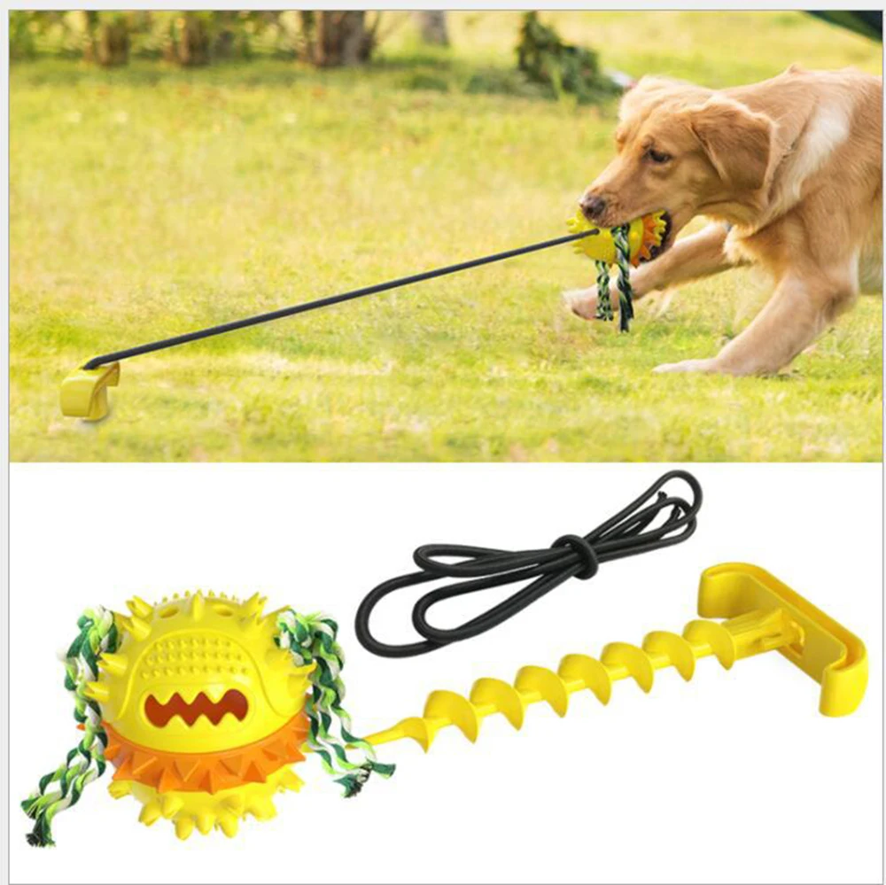 Dog Toy Bite-resistant Molar Golden Hair Training Interactive Ground-inserting Pull Tug-of-war Outdoor Products For Large Dogs