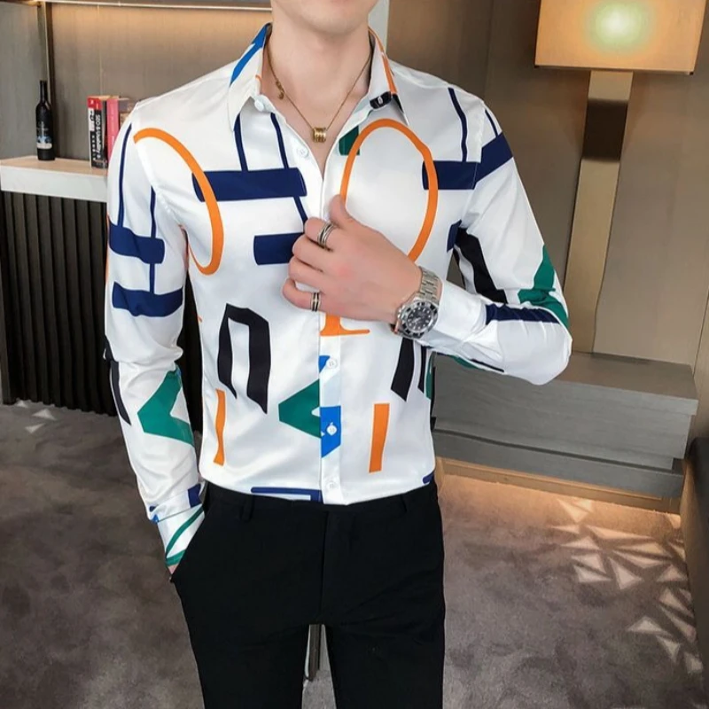 

Мужская рубашка с длинным рукавом, весна 2026, новый корейский стиль, модная студенческая мода, повседневный облегающий топ для мужчин
