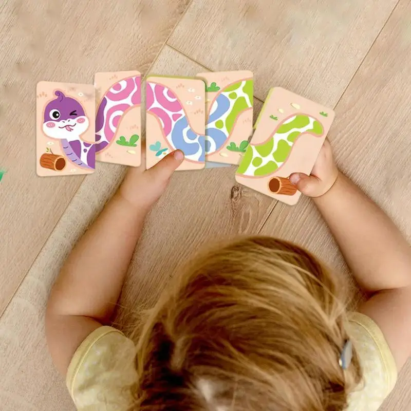 Paper Puzzles For Kids Snake Chain Challenge Interactive Cartoon Preschool Learning Activities Family Party Games For Kids 3