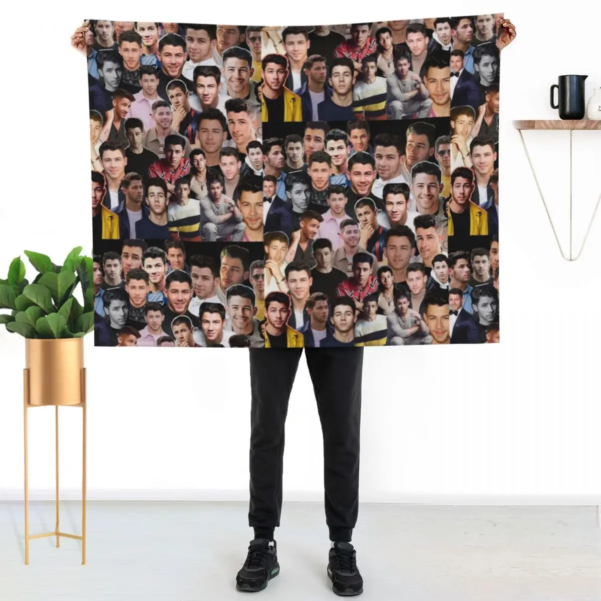 

Nick Jonas collage Throw Blanket Warm Flannel Blanket for Couch Chair Bedroom
