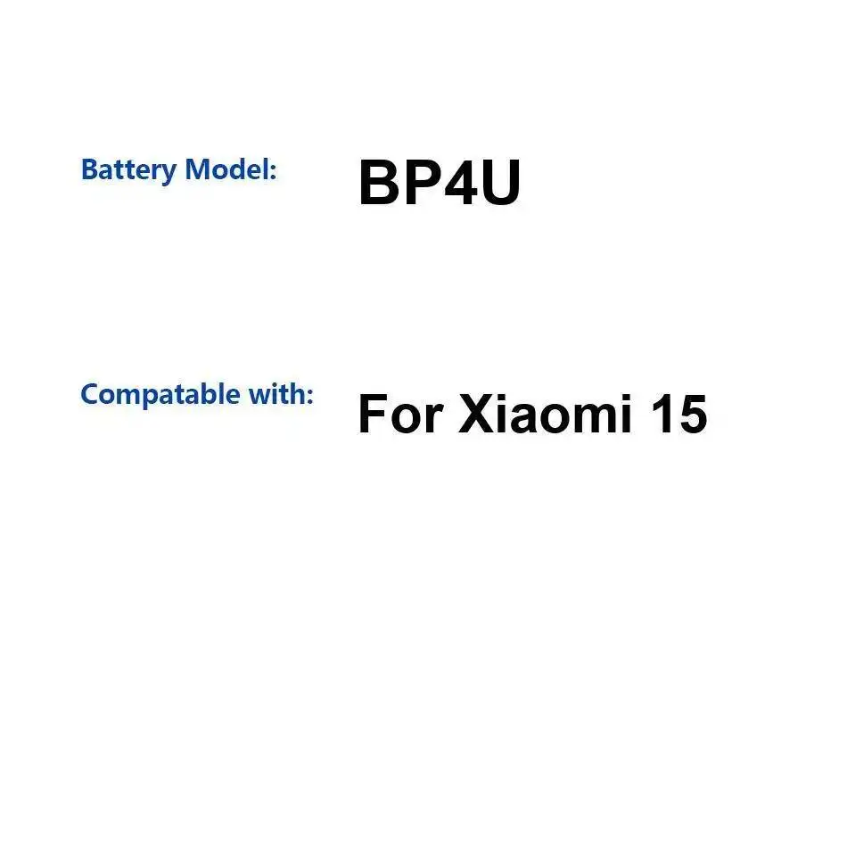 

5400Mah Mobile Phone Battery BP4U High-Capacity High Compatibility For Xiaomi 15