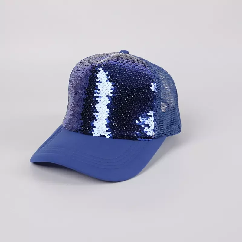 Fashion Sublimation Blank Shiny Sequin Hats Baseball Caps Solid Color Unisex Christmas Party Decorative Accessory for DIY Gifts