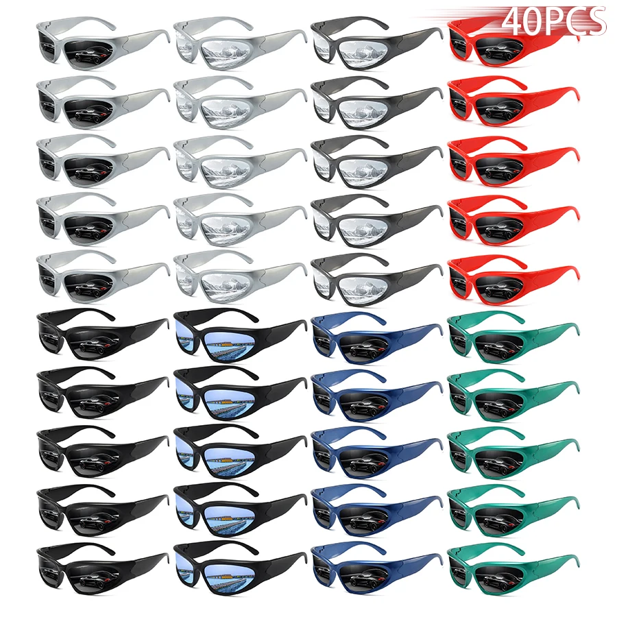 

40 PCS Y2k Classic Punk Around Vintage Sunglasses Women Men Luxury Brand Designer Sun Glasses Fashion Sport UV400 Eyewear