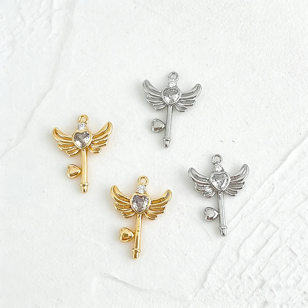 

Сердечный дизайн 15*20 мм 30 шт. медный кулон/ручная работа/форма крыла/ювелирные аксессуары/покрытие из настоящего золота/подвески «сделай сам» # 196138