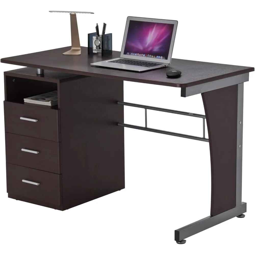 

48" Computer Desk With Drawers, Home Office Desk With Storage, Heavy Duty And Water Resistant Study Table,