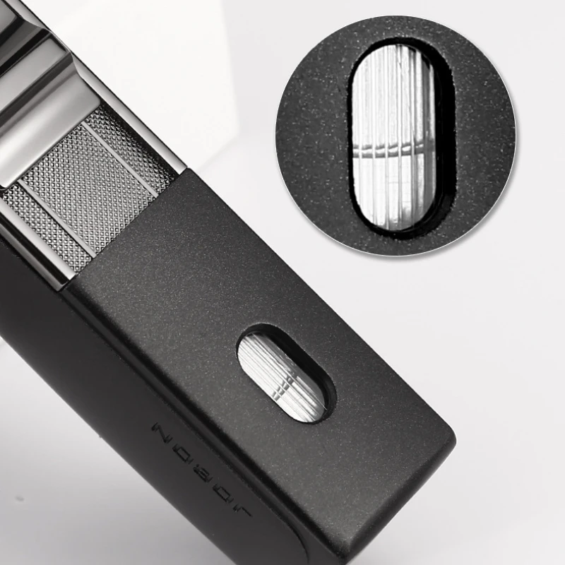 2026 JOBON Creative 3 Flame Jet Gas Flame Windproof Straight-through Lighter Metal Cigar Lighter Metal Outdoor Camping Lighter