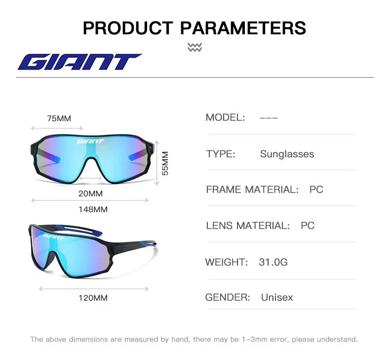 GIANT Fahrradbrille UV400 Anti Fog REVO Linsen HD Clarity MTB/Rennrad Sonnenbrille Männer und Frauen – Detail 11
