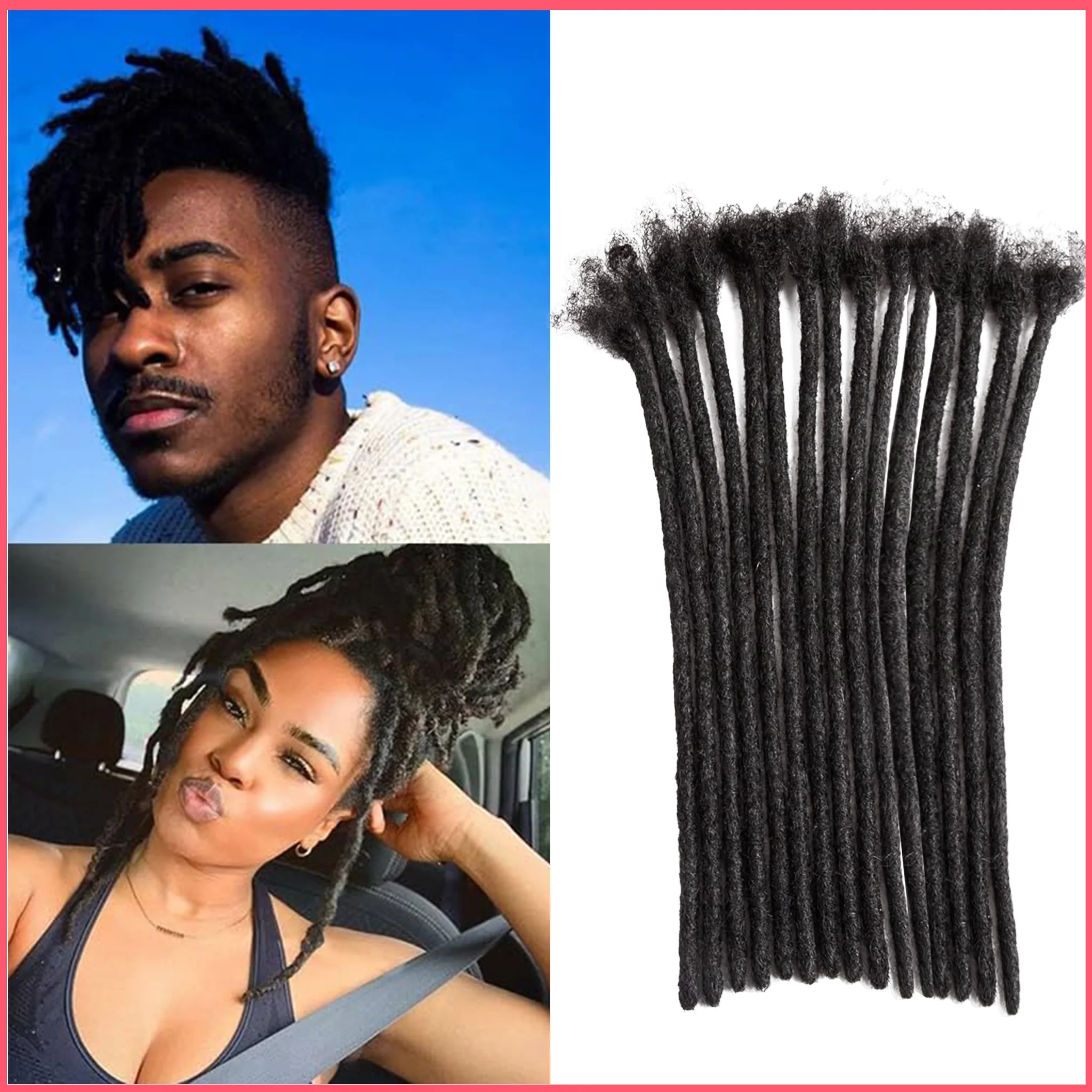 Dreadlock Extensions 0.8 Cm Width Locs Extensions Synthetic Hair For Men/Women Permanent Dread Locs Extensions Hair
