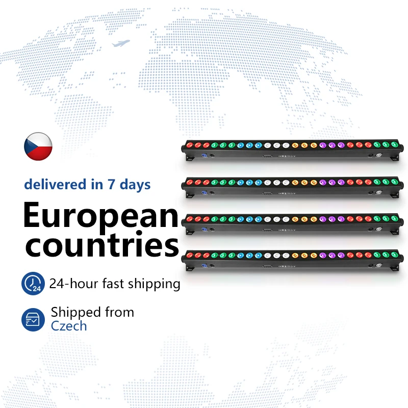 4 pz/24x12 W RGBW 4in1 controllo segmentato/RGBW AUV 6in1 controllo pixel LED wallwasher striscia luminosa controllo DMX illuminazione scenica