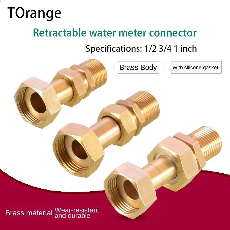 

Латунное соединение, выдвижное соединение от 1/2 до 3/4 дюйма, 1 дюйм, соединение для счетчика воды внутри и снаружи, аксессуары для водопроводных труб