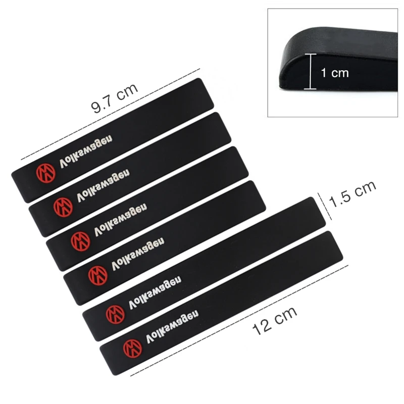 6Pcs Rubber Strip Car Door Anti Collision Protective Sticker For VW GTI Polo Golf Passat Tiguan Arteon Touareg Taigo Caddy Jetta