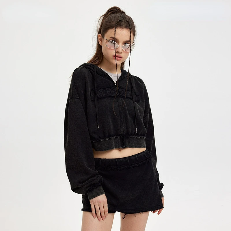 Hooded Short Sweatshirts Jacket Feminine Hot Girls Culottes Shorts Skirts Two Piece Set Spring Casual Suit Street Hipster Skorts