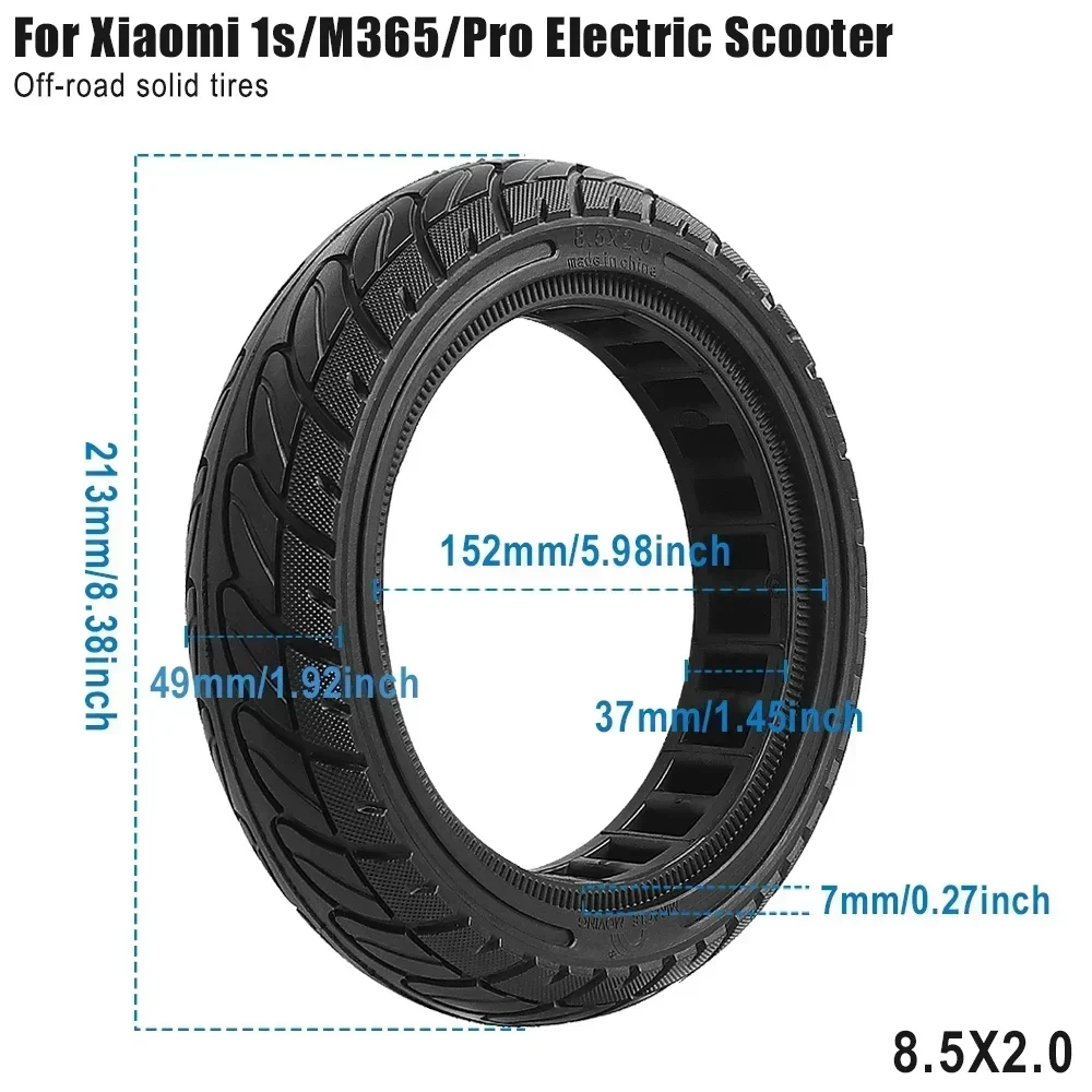 Xiaomi M365 Pro Pro 2 Mi3 1s 전기 스쿠터 충격 방지 솔리드 타이어 교체 용 8.5 인치 허니컴 고무 내마모성 타이어