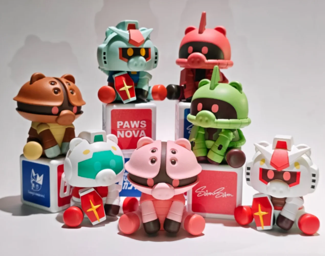 

Коллекционная фигурка Bandai SAMSAM Gundam-Play Pig Nose в слепой коробке, настольное украшение для детей и фанатов, подарок на день рождения